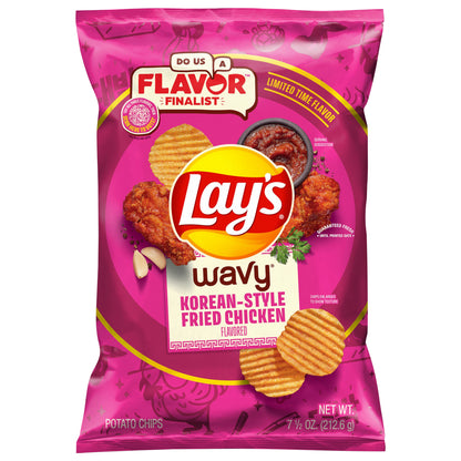 Lay's Potato Chips Korean Style Fried Chicken Flavored 7 1/2 Oz