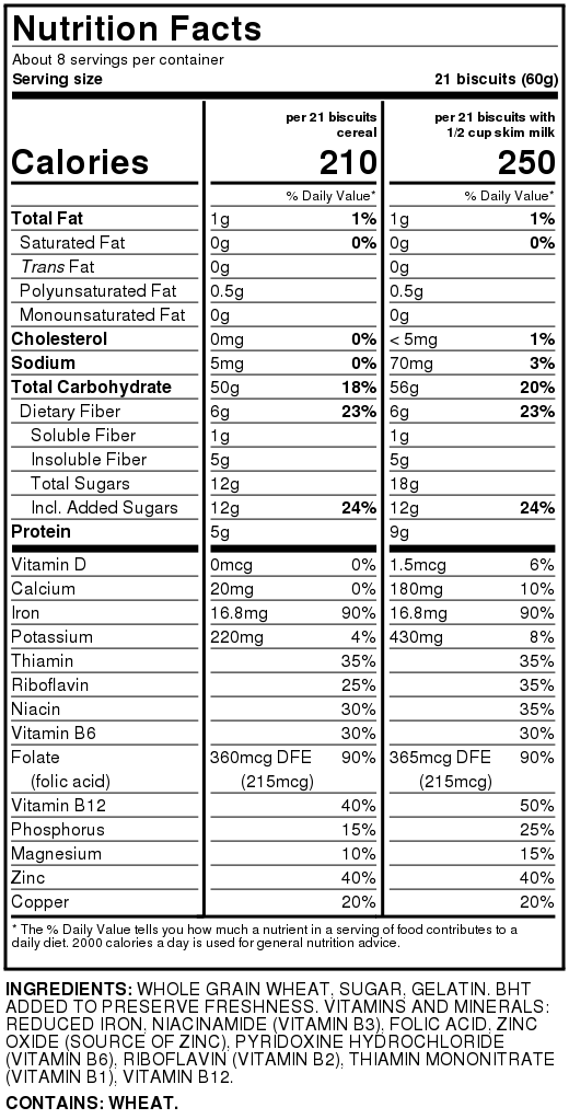 Frosted Shredded Wheat Bite Size Sweetened Whole Grain Wheat Cereal