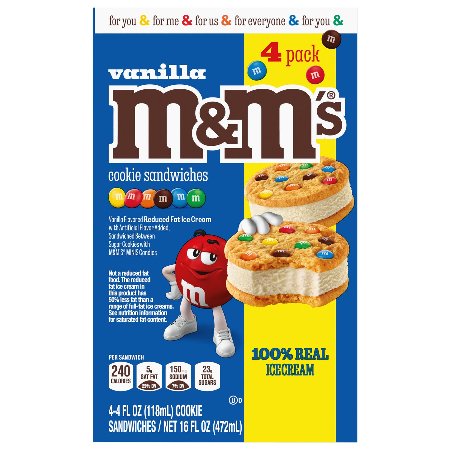 M&M's Vanilla Ice Cream Cookie Sandwich