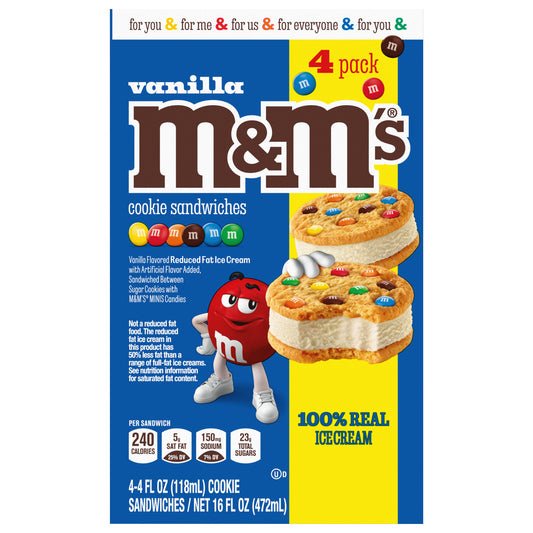M&M's Vanilla Ice Cream Cookie Sandwich