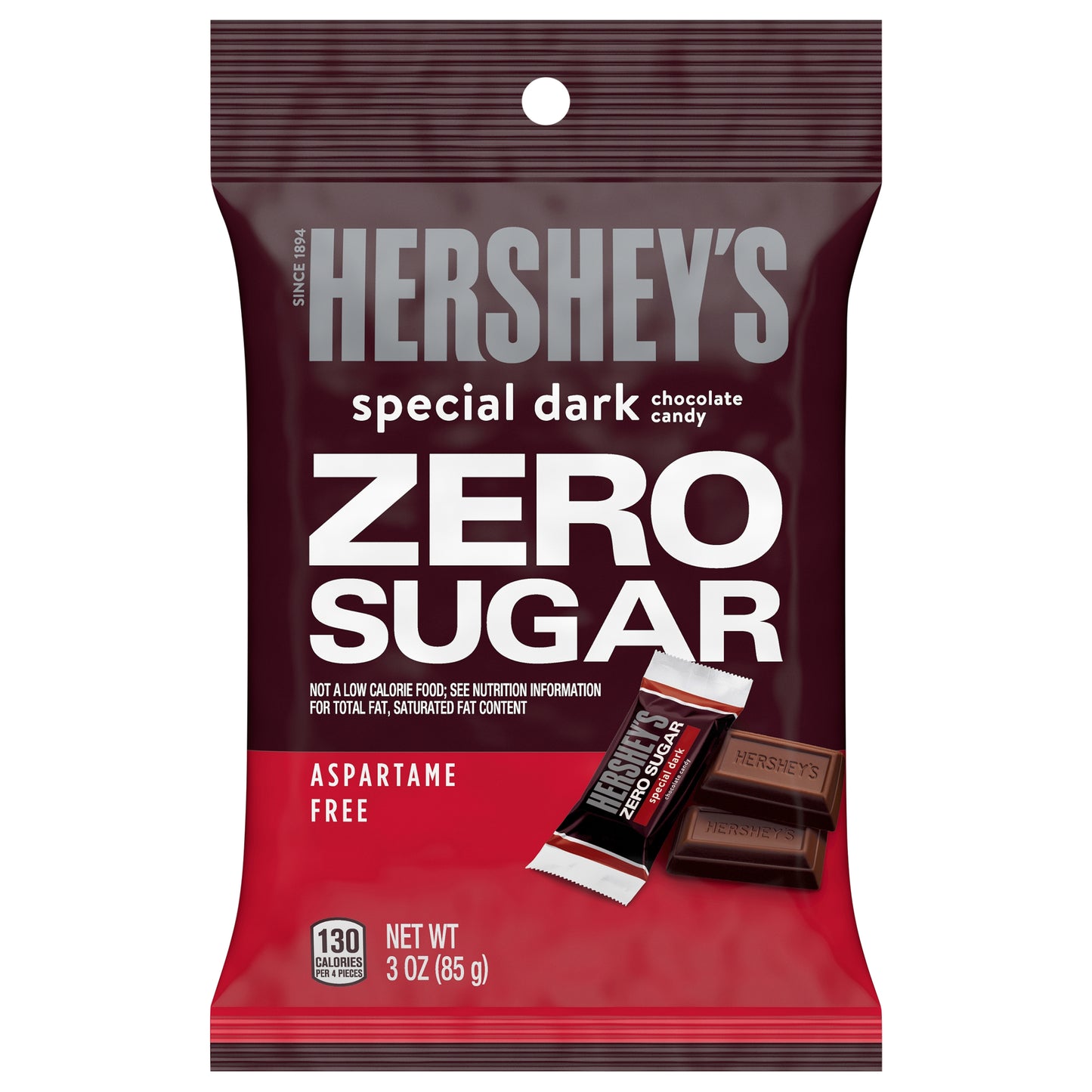 HERSHEY'S SPECIAL DARK Zero Sugar Chocolate Candy Bag, 3 oz