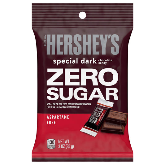 HERSHEY'S SPECIAL DARK Zero Sugar Chocolate Candy Bag, 3 oz