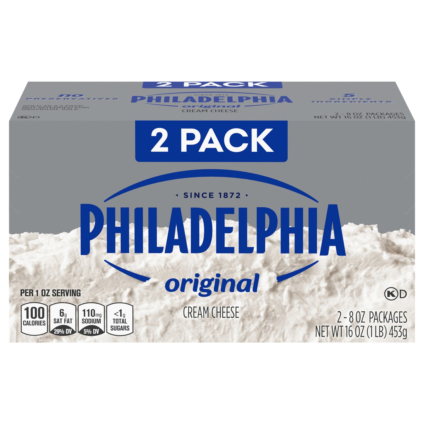 Philadelphia Original Cream Cheese for a Keto and Low Carb Lifestyle - 2 Pack