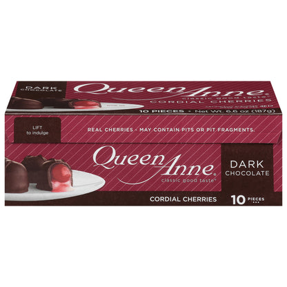 Queen Anne Cordial Cherries Dark Chocolate 10 ea