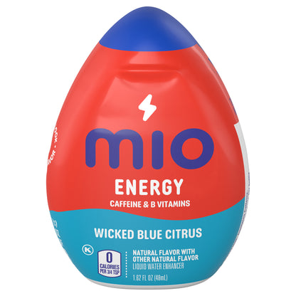 MiO Energy Wicked Blue Citrus Naturally Flavored Liquid Water Enhancer with Caffeine & B Vitamins, 1.62 fl oz Bottle