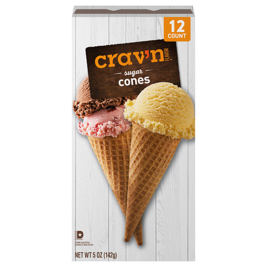 Crav'n Flavor Sugar Cones 12 ea