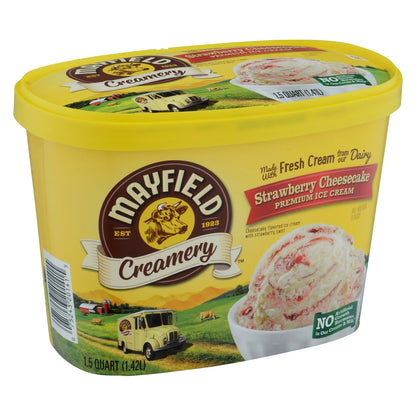 Mayfield Creamery Premium Strawberry Cheesecake Ice Cream 1.5 qt