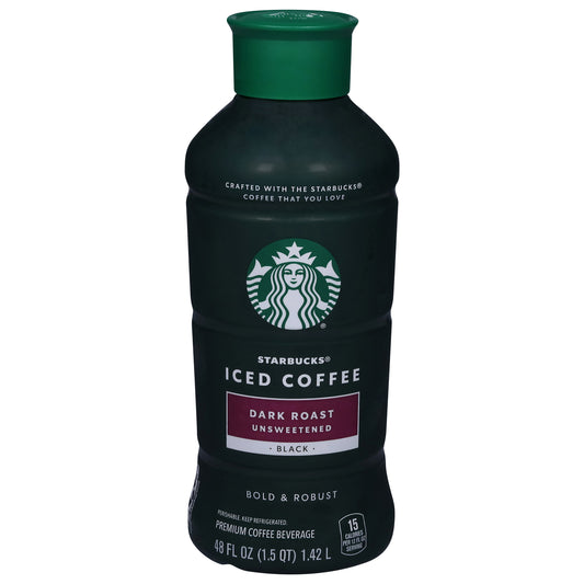 Starbucks Dark Roast Premium Black Unsweetened Iced Coffee 48 fl oz