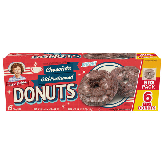 Snack Cakes, Little Debbie Big Pack Chocolate Old Fashioned Donuts