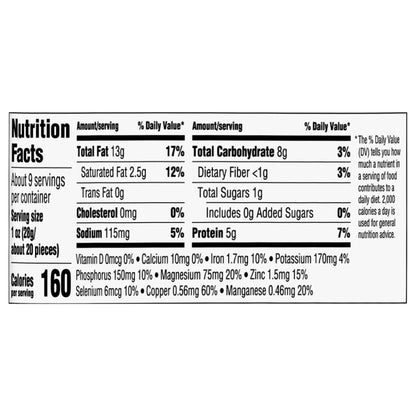 Crav'n Flavor Whole Salted Cashews 8.5 oz