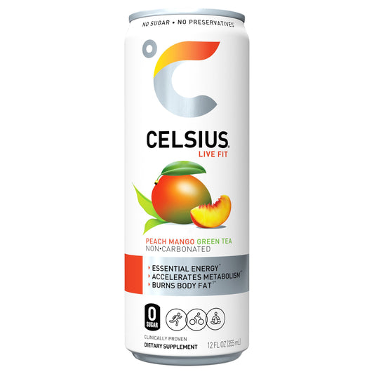 Celsius Energy Drink Green Tea Peach Mango 12 Fl Oz