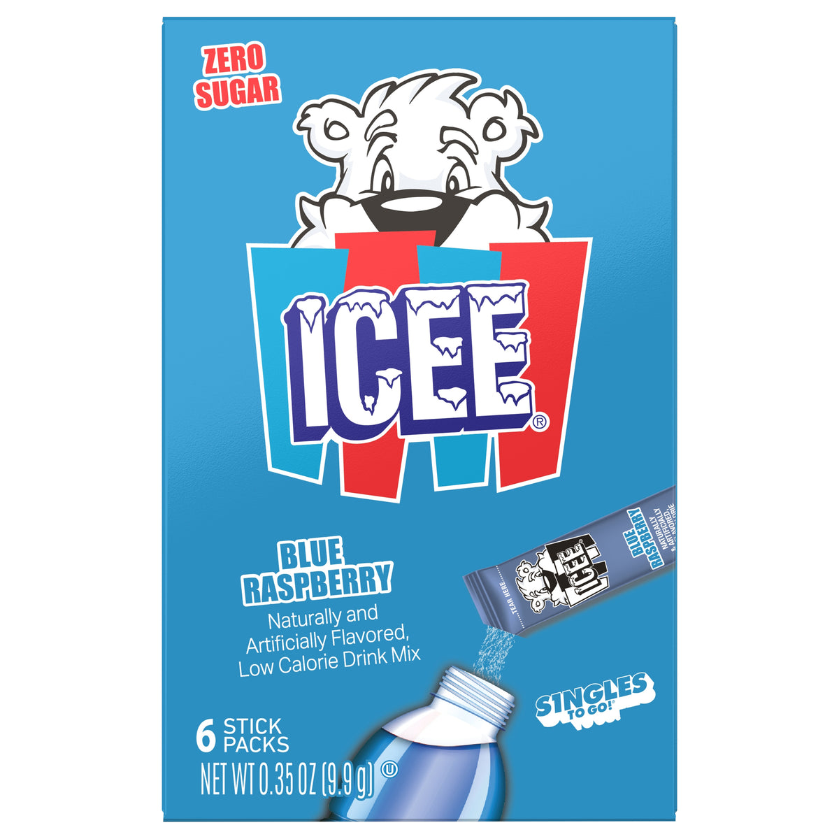 Icee Drink Sticks Blue Raspberry 6ct