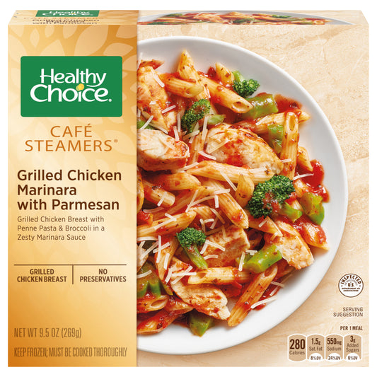 Healthy Choice Café Steamers Grilled Chicken Marinara With Parmesan, Frozen Meal, 9.5 oz.