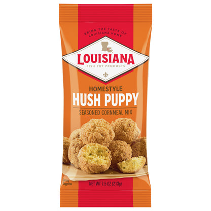 Louisiana Fish Fry Products Homestyle Hush Puppy Seasoned Cornmeal Mix 7.5 oz