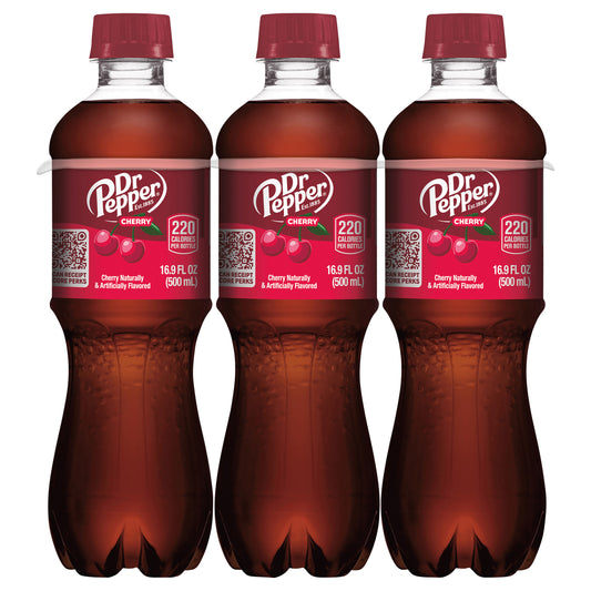 Dr Pepper Cherry Soda, .5 L bottles, 6 pack