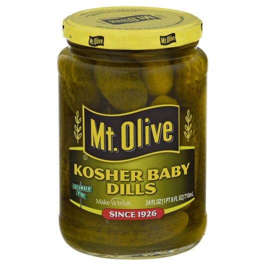 Mt Olive Kosher Baby Dills Pickles 24 fl oz Jar