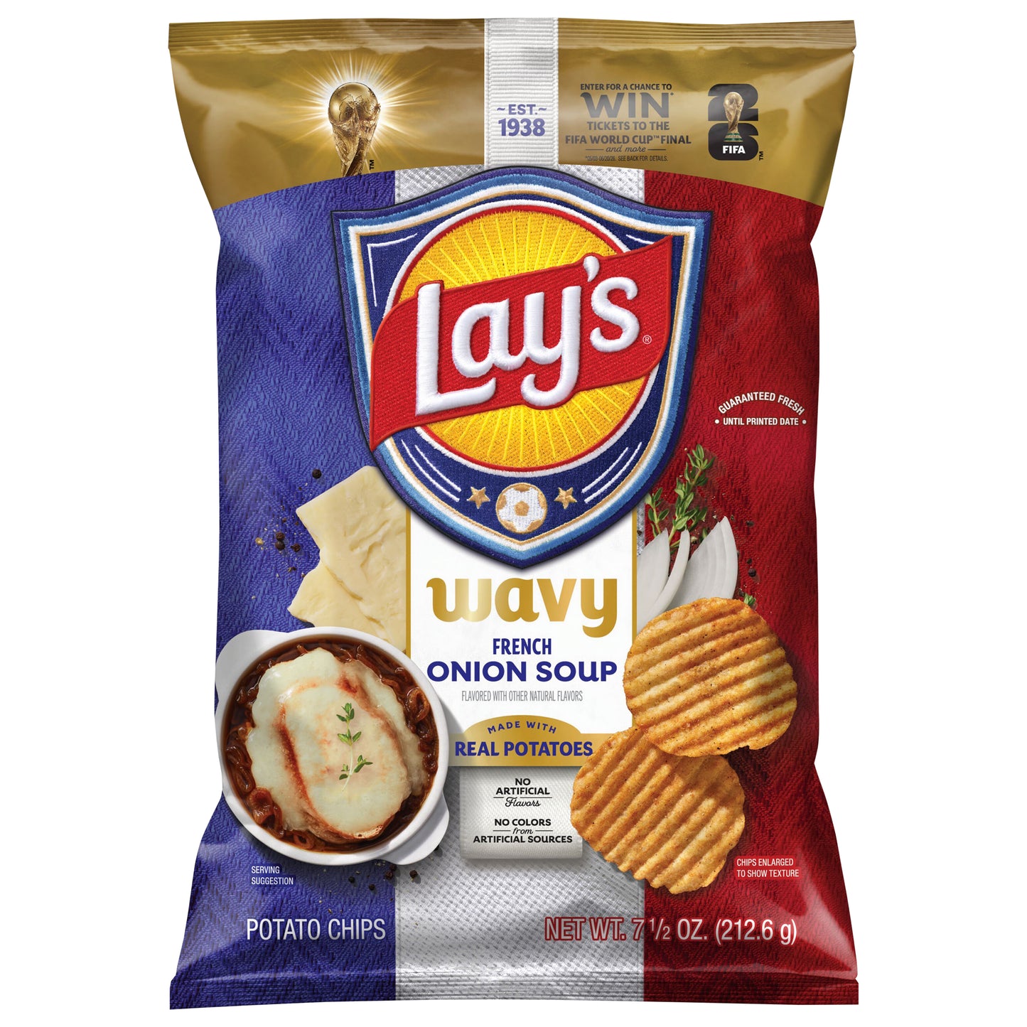 Lay's Wavy Potato Chips French Onion Soup, 7 1/2 Oz