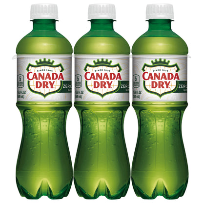 Canada Dry Zero Sugar Ginger Ale Soda, .5 L bottles, 6 pack