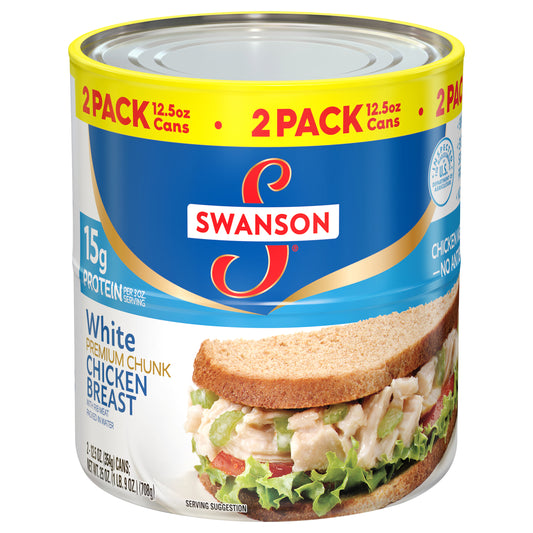 Swanson 2 Pack Premium Chunk White Chicken Breast 2 - 12.5 oz Cans