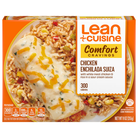 Lean Cuisine Frozen Meal Chicken Enchilada Suiza, Comfort Cravings Microwave Meal, Frozen Chicken and Rice Dinner, Frozen Dinner for One 9 oz.