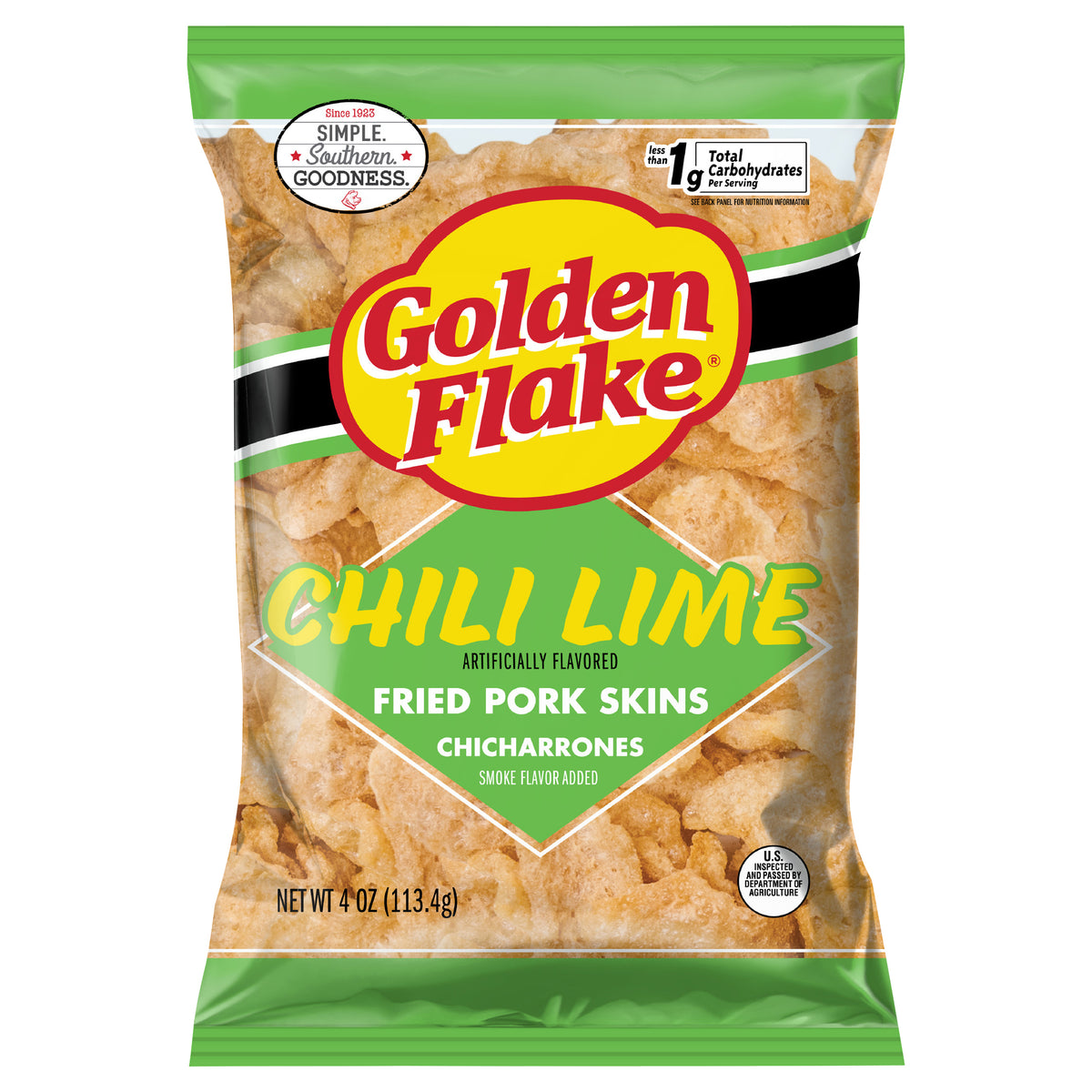 4 oz Golden Flake Chili Lime Pork Skin