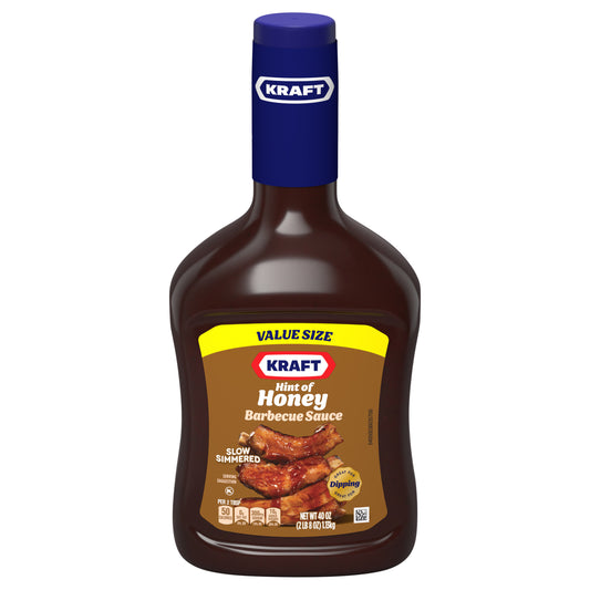 Kraft Hint of Honey Slow-Simmered Barbecue Sauce Value Size, 40 oz Bottle