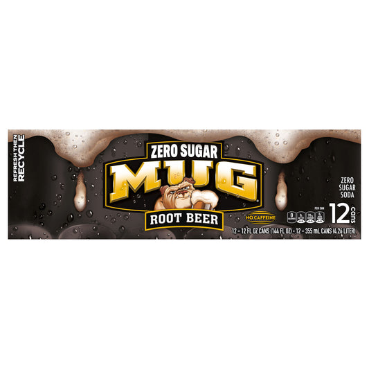 Mug Zero Sugar Soda Root Beer 12 Fl Oz, 12 Count