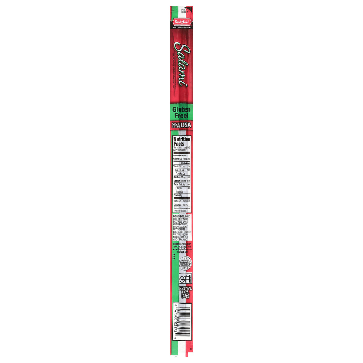 Bridgford Gluten Free! Salami 1 oz