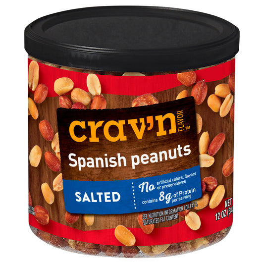 Crav'n Flavor Salted Spanish Peanuts 12 oz