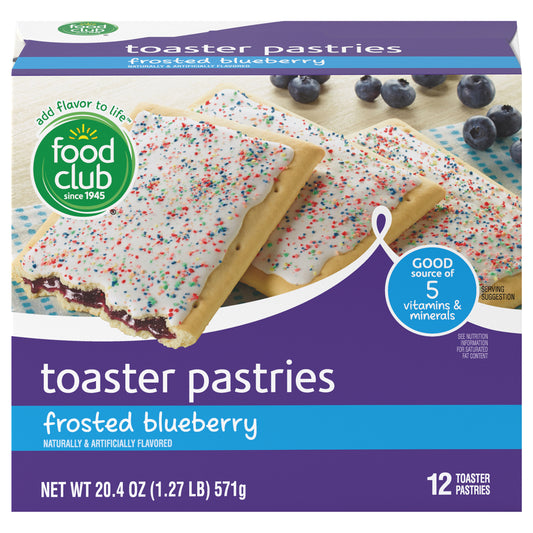 Food Club Frosted Blueberry Toaster Pastries 12 ea
