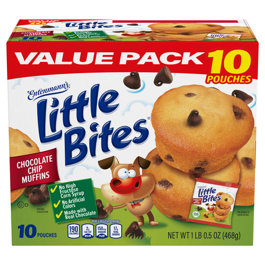 Entenmann's Little Bites Chocolate Chip Mini Muffins, Value Pack, 10 packs, 16.5 oz