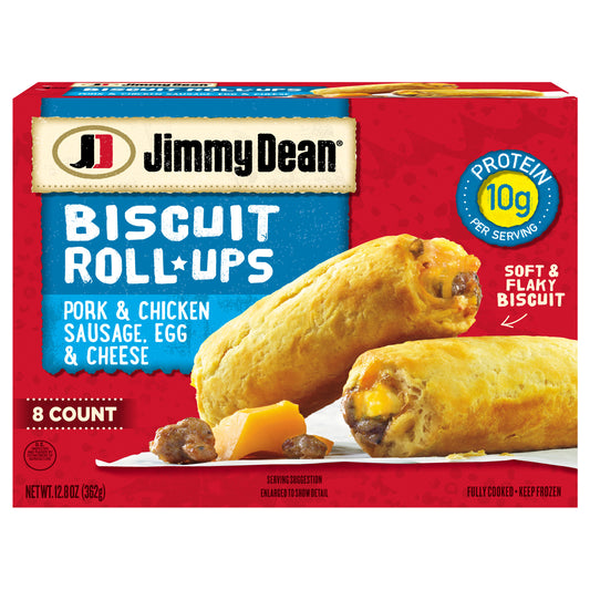 Jimmy Dean Biscuit Roll-Ups,Ham, Frozen Breakfast, 8 Count