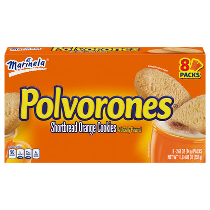 Marinela Polvorones Orange Shortbread Cookies, 8 count, 20.88 oz