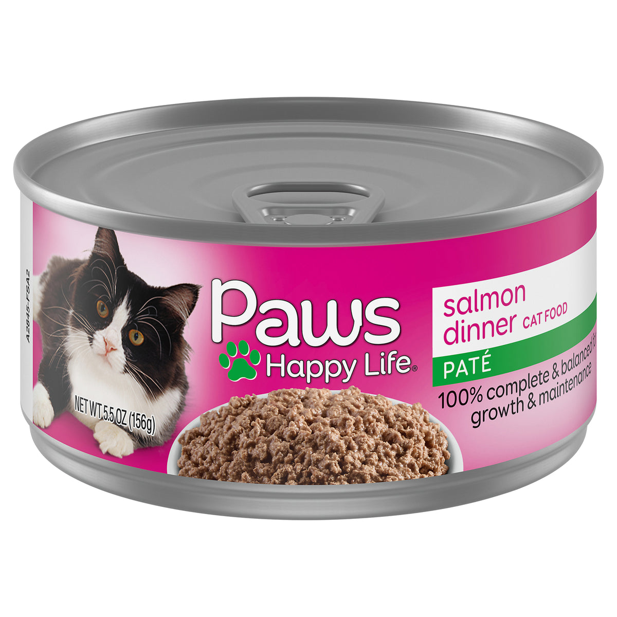 Paws Happy Life Pate Salmon Dinner Cat Food 5.5 oz