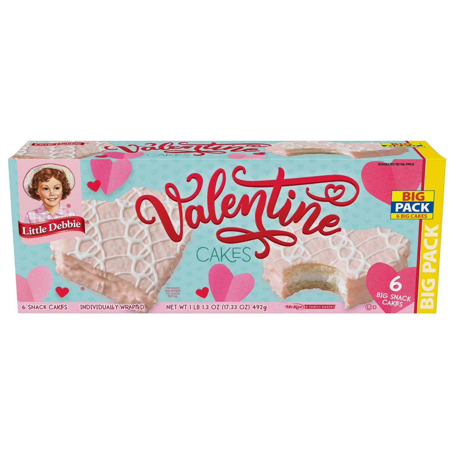 Snack Cakes, Little Debbie Big Pack Valentine Cakes (Vanilla)