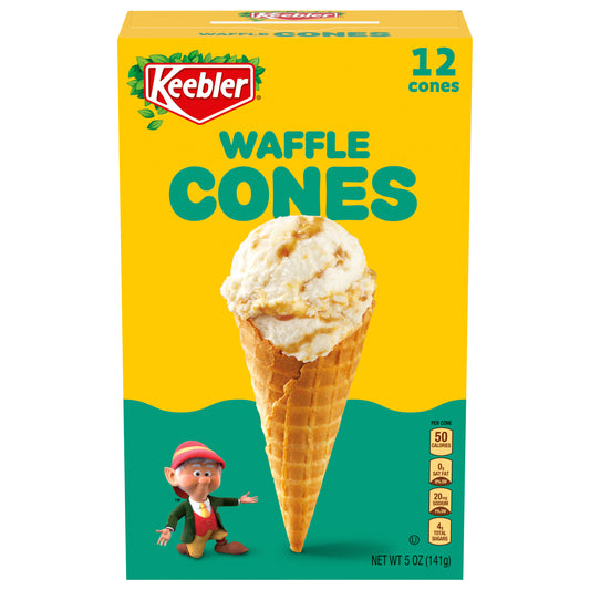 KEEBLER Waffle Cones, 12count Cones, 5oz / 141g