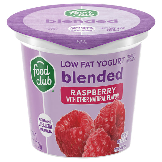 Food Club Blended Low Fat Raspberry Yogurt 6 oz
