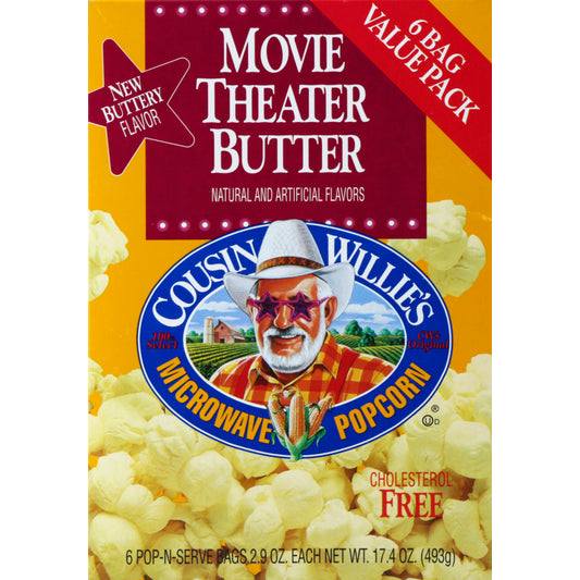 Cousin Willie's Movie Theater Popcorn 6 CT