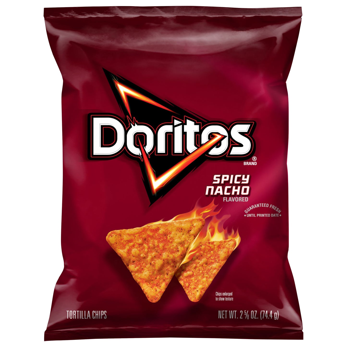 Doritos Tortilla Chips Spicy Nacho Flavored 2 5/8 Oz