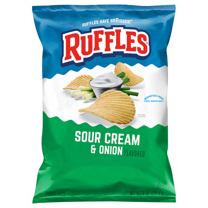 Ruffles Potato Chips Sour Cream & Onion Flavored 8 Oz