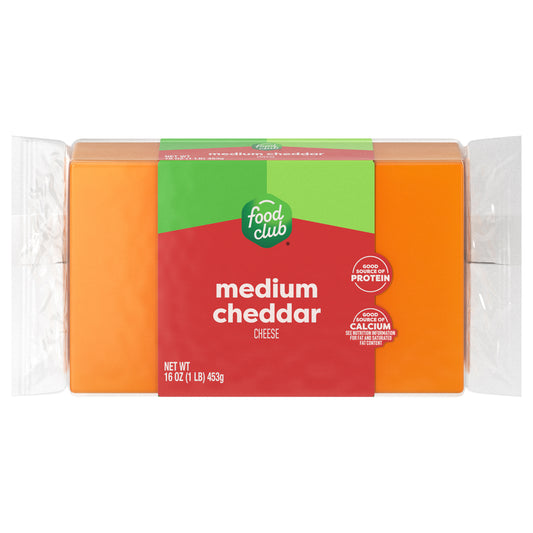 Food Club Medium Cheddar Cheese 16 oz
