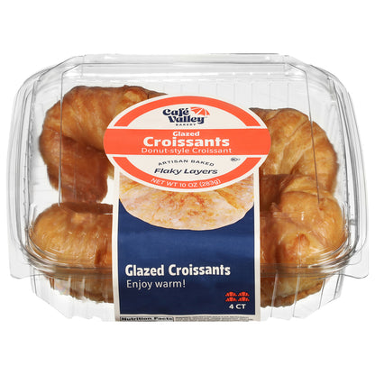 Cafe Valley Bakery Donut-Style Glazed Croissants 4 Each