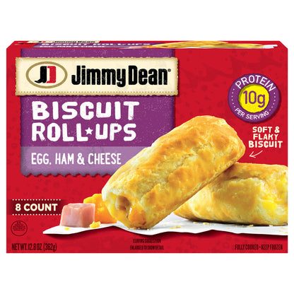 Jimmy Dean Biscuit Roll-Ups,Ham, Frozen Breakfast, 8 Count