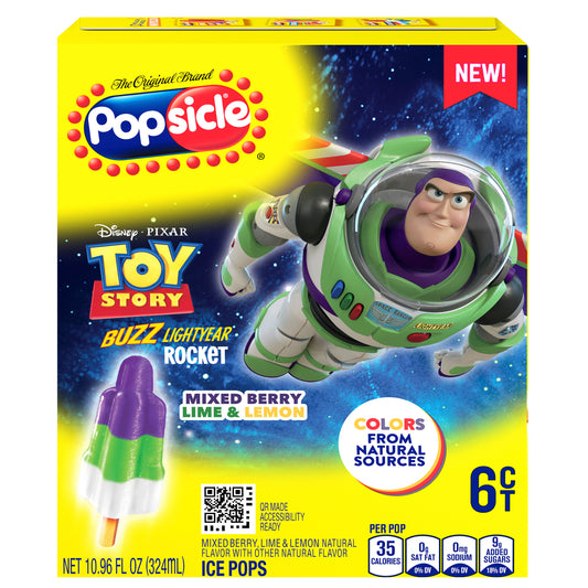 Popsicle Ice Pops Toy Story Buzz Lightyear Rocket 10.96 fl oz