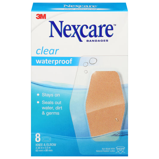Nexcare Clear Waterproof Knee & Elbow Bandages 8 ea