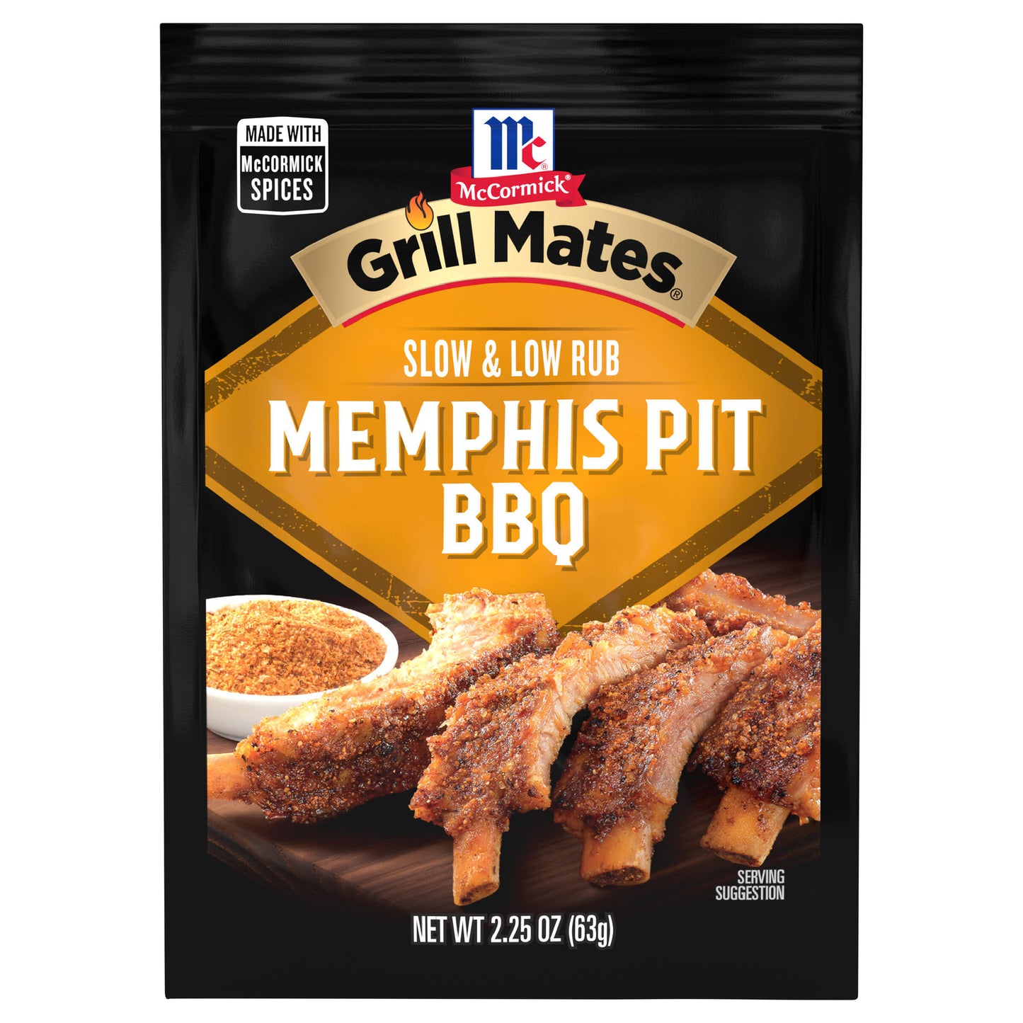McCormick Grill Mates Slow & Low Memphis Pit BBQ Rub, 2.25 oz