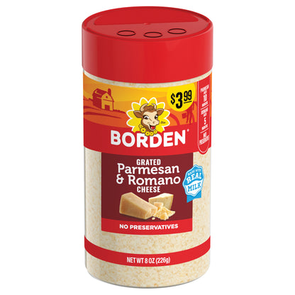 Borden Grated Parmesan Romano Cheese, 8oz