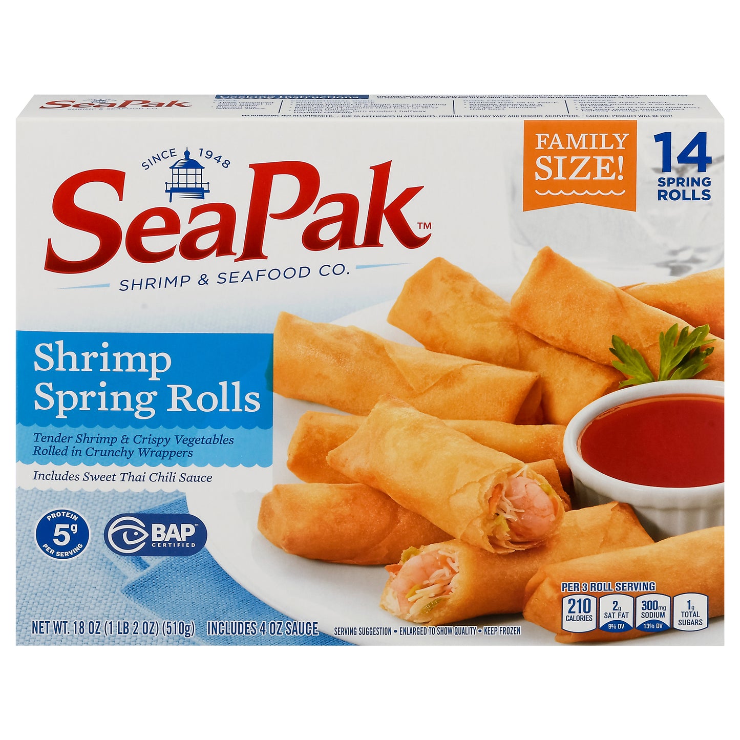 SeaPak Shrimp Spring Rolls Family Size 14 ea