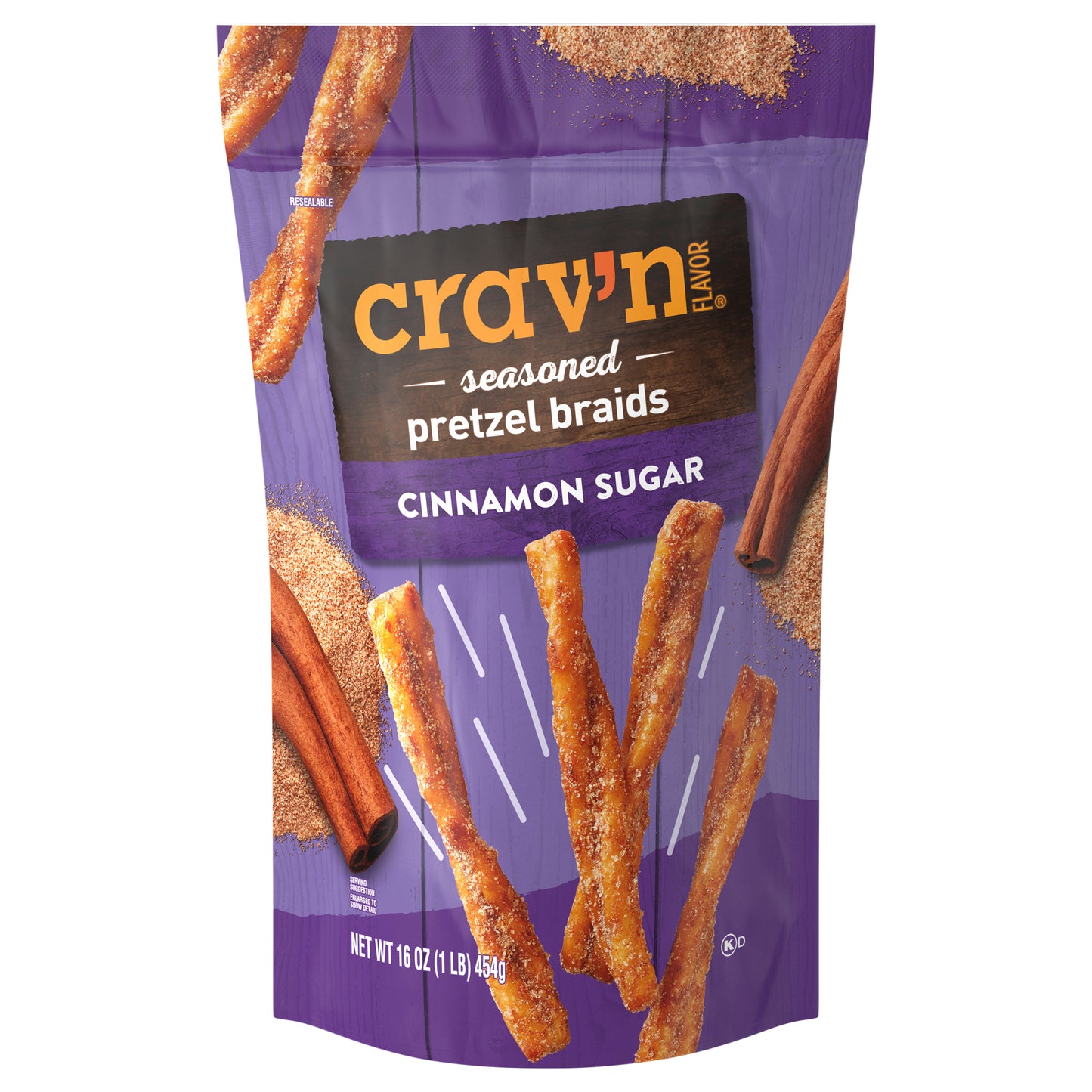 Crav'n Flavor Seasoned Cinnamon Sugar Pretzel Braids 16 oz