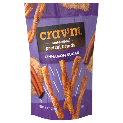Crav'n Flavor Seasoned Cinnamon Sugar Pretzel Braids 16 oz